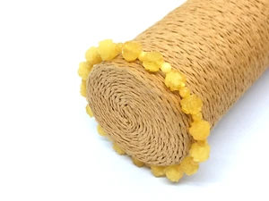 BERNSTEIN ARMBAND Geschenk Rose geschnitzt BALTISCHER BERNSTEIN rund Perlen matt Blume 3,9g 15821 - Bild 1 von 16