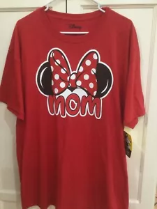 Disney Womens Minnie Mouse Polka Dot Mom Graphic Shirt CF6 Red Size US:16/18 XL - Picture 1 of 3
