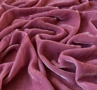 Mauve Pink Silk Velvet Fabric by the Yard, 1/2 Yard and 1/4 Yard, 45" Wide, V74 - Image 1 of 3