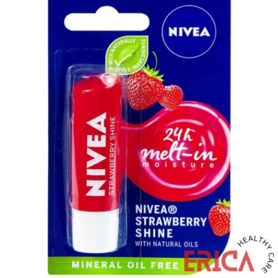 1x Nivea Strawberry Shine Moisturizing Lip Balm 4.8g - Image 1 of 4