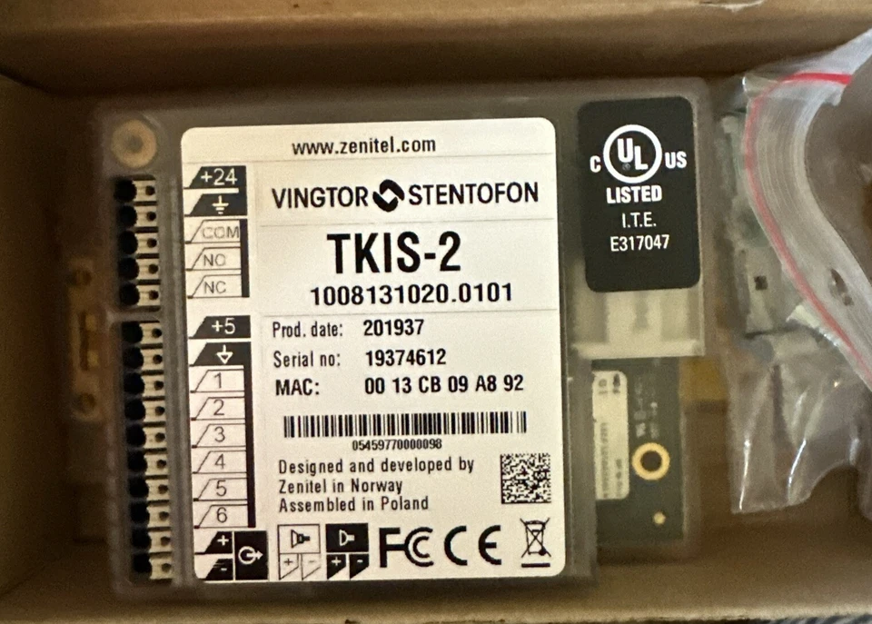 NEW Zenitel TKIS-2 Vingtor Stentofon VOIP Intercom Module - Image 1 of 2