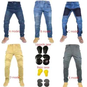 Men Jeans Collection Zip Motorcycle Pants Pantalones Motocicleta Hombre Jeans - Picture 1 of 48
