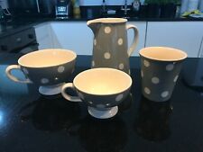 Brissi London Grey Polka Dot Crockery Set - Pitcher, Bowl and Cups - Kitchen