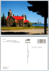 Postal de Mackinaw City Michigan MACKINAW POINT LIGHTHOUSE V270 - Imagen 1 de 1