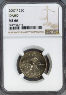 2007 P Idaho State Quarter NGC MS66 Business Quality - Image 1 of 2