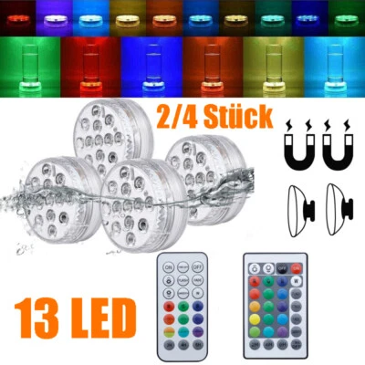 2/4 Poolbeleuchtung Unterwasser Licht,mit Magnet & Saugnäpfe RGB LED Beleuchtung - Bild 1 von 4