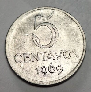 1969 5 Centavos from Brazil. Fine to Very Fine condition. - Picture 1 of 2