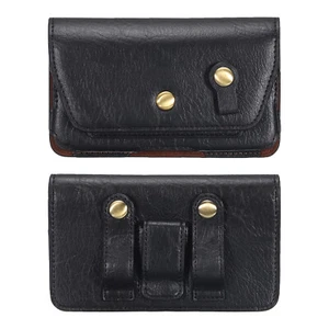 Phone Belt Holder for 4.7" Phone Horizontal Leather Black 5.7"x3.5"x0.6" - Afbeelding 1 van 7