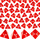 48 Pcs D4 Dice Cone Transparent 4 Sided Dice 0.8 Inch Clear Red Dice