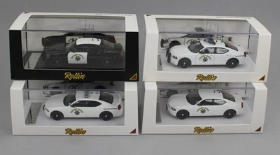 1:64 *ROLLIN DIECAST* CALIFORNIA HIGHWAY PATROL Dodge Charger (4) CAR SET - Image 1 of 4