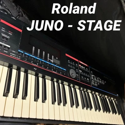 ROLAND JUNO-STAGE 76-KEY SYNTHESIZER FULLY WORKING W/ ADAPTER & MANUAL JAPAN - Image 1 of 4