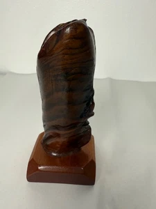 Vaso, portapenne o pennelli artisti intagliato a mano vintage anni 60 forma naturale unico - Foto 1 di 14