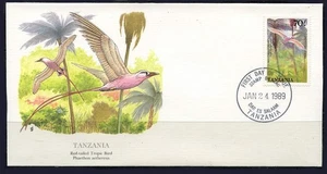 Tanzania: 1989 Red-tailed Tropic Bird Audubon Society FDC - Picture 1 of 1