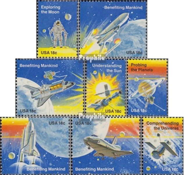 sellos EEUU 1981 Mi 1481-1488 (completa edición) usado 1981 espacio - Imagen 1 de 1