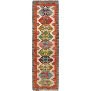 Handmade Afghan Kilim Runner, 2'1"x6'5"ft Wool Hallway Runner Rug On Sale B30547 - Picture 1 of 8