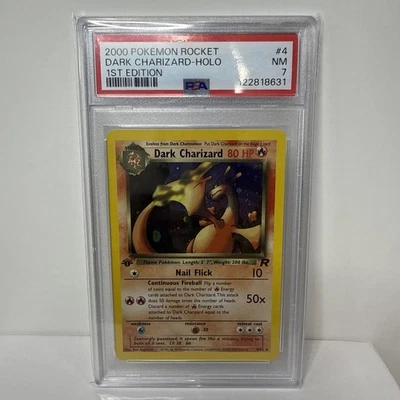 2000 POKEMON ROCKET 1ST ED #4 DARK CHARIZARD-HOLO PSA 7 - Image 1 of 2