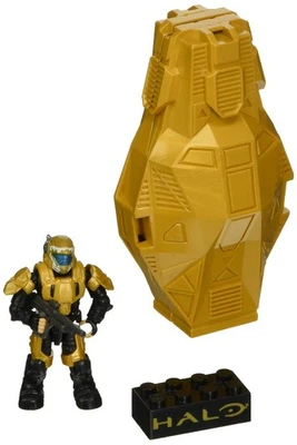 Halo Mega Bloks Mega Construx Series 4 ODST Metallic Gold Drop Pod DPP66 Sealed - Image 1 of 4
