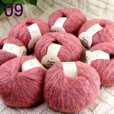 Sale 8 SkeinsX50gr Fluffy Soft MOHAIR Rainbow Shawls Hand Knit Crochet Yarn 09 - Image 1 of 4