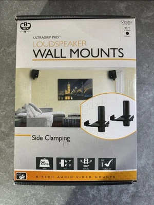 B-Tech BT77 Ultragrip Pro Speaker Mount, Set of 2, Side Clamp with Tilt + Swivel - Image 1 of 4