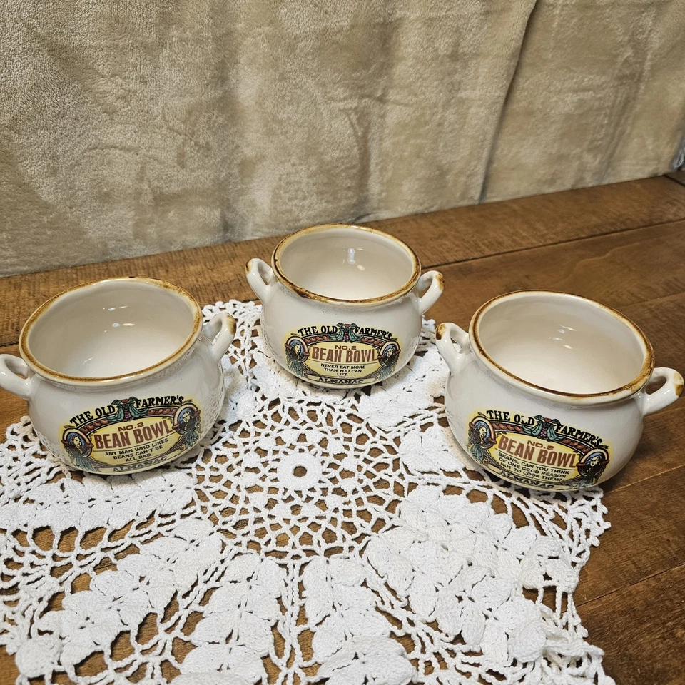 Juego de 3 cuencos de frijoles The Old Farmer's Almanac Nº 2 West Wood International 1994 Foto 1 de 4