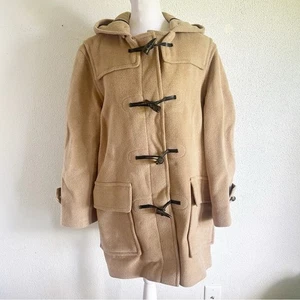 Burberry London Beige Hellbraun Wolle Knebel Dufflecoat Größe 8 - Bild 1 von 12