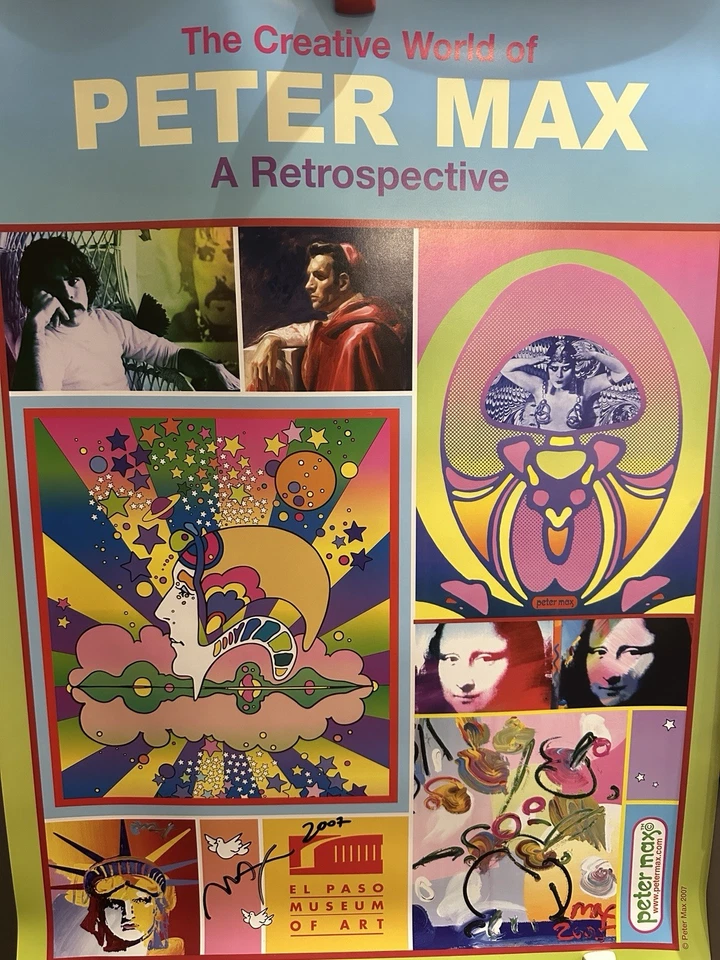 彼得·马克斯亲笔签名博物馆海报埃尔帕索艺术博物馆 — 第 1/1 张图片