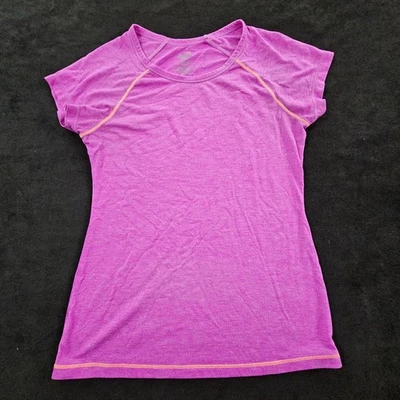 Camiseta de rendimiento Avia rosa manga corta poliéster y rayón para mujer S Foto 1 de 4