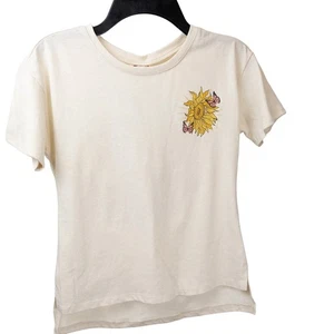 Belle du Jour Sunflower Cream Yellow Tee Shirt, M NWT - Picture 1 of 6