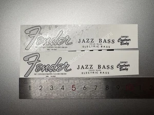 2Pc For Fender JAZZ BASS Guitar Headstock Waterslide Decals Sticker Metallic Ink - Picture 1 of 9