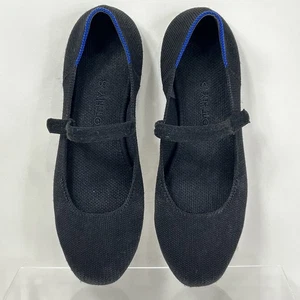 Rothy’ The Square Mary Jane Black Sz 5.5 Flats Slip On Square Toe - Picture 1 of 7