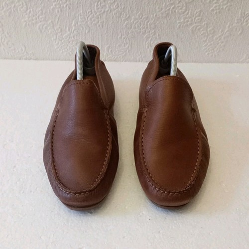Scarpe Clarks mocassini da guida mocassino slip on in pelle marrone da uomo taglia UK 8
