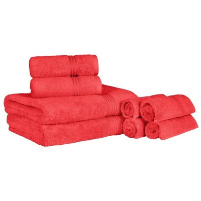 Conjunto de 8 toalhas ultra macias de algodão egípcio altamente absorvente sólido - Imagem 1 de 4