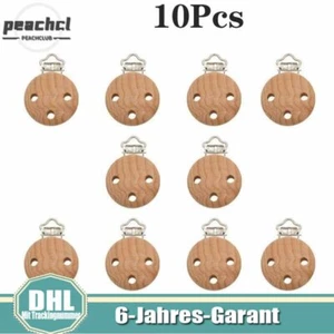 10 Stücke Holz Schnuller Clip Natürliche Holz Schnullerketten Clips aus - Bild 1 von 6