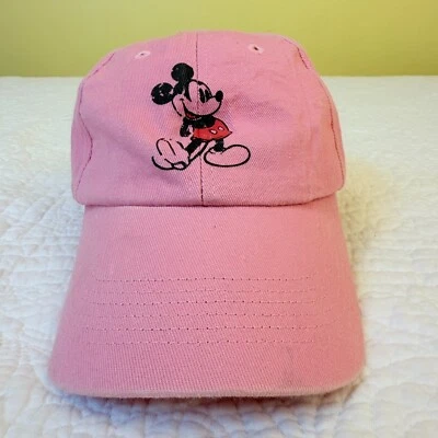 Disney Park Mickey Mouse Hat Pink Snapback Ball Cap 100% Cotton Adjustable Adult - Изображение 1 из 4