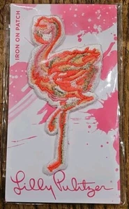 LILLY PULITZER iron on embroidered patch Flamingo NWT! RARE - Picture 1 of 4