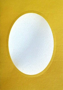 Doppelkarte Einlegeblatt Passpartoutkarte gelb Oval leichte Struktur Neu - Bild 1 von 2