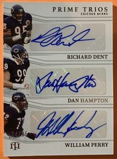 2022 National Treasures Prime Trios Chicago Bears Dent Hampton Perry Triple Auto
