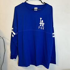 Victoria's Secret Pink Blue Los Angeles Dodgers Long Sleeve Shirt Size M