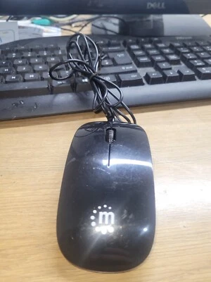 Manhattan Silhouette Sculpted USB Wired Mouse, Black, 1000dpi, USB-A, Optical, L - Image 1 of 2