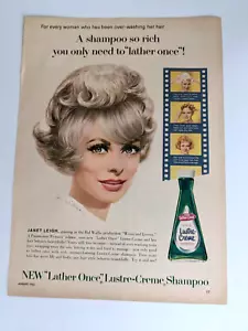 Champú Lustre-Creme Janet Leigh años 60 anuncio impreso 1963 - Imagen 1 de 3