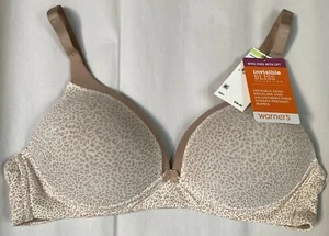 NUEVO CON ETIQUETAS SUJETADOR WARNER'S INVISIBLE BLISS CON LIFT ANIMAL PRINT W-F RN0141A 38C $38 - Imagen 1 de 2