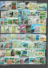 PESCI - FISH - LOTTO 75 SPLENDIDI FRANCOBOLLI MONDIALI DIFFERENTI, PERFETTI