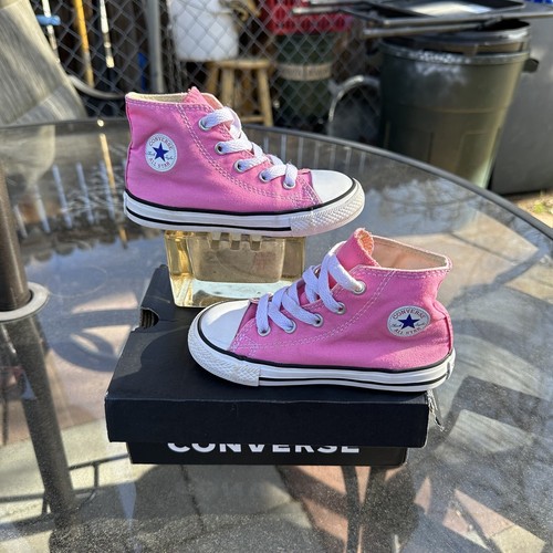 Scarpe rosa neonato Converse Chuck Taylor All Star 7J234 bambini con SCATOLA