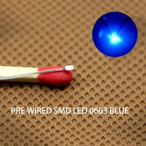 20pcs Pre-wired Micro PTFE Wire SMD LED 0603 Lights Different Colors + Resistors - Picture 1 of 17