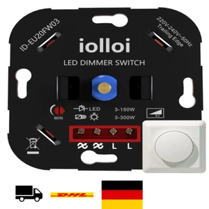 LED-Dimmer-Schalter unter Putz, 230V, 3-300W, weiß - Bild 1 von 8