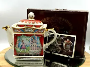 Vintage Porcelain Sadler teapot - Romeo and Juliet (Shakespeare) Boxed Brown - Picture 1 of 12