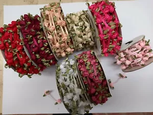 Ribbon roses on ribbon .5yards various colours - Picture 1 of 1