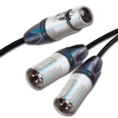 Neutrik Female XLR Split into 2 Dual Balanced Male XLRs. Splitter Cable
