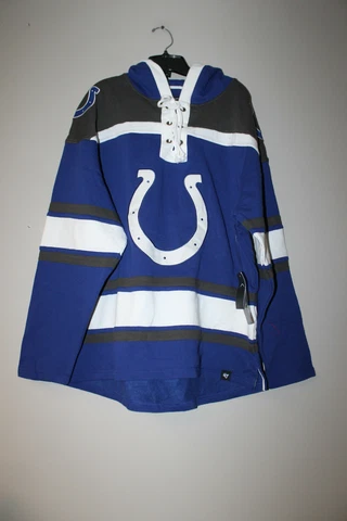 New NFL Indianapolis Colts old time jersey style midweight cotton hoodie men XXL Cover