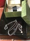 Gucci Authentic Interlocking GG Pendent necklace Sterling silver . NEW